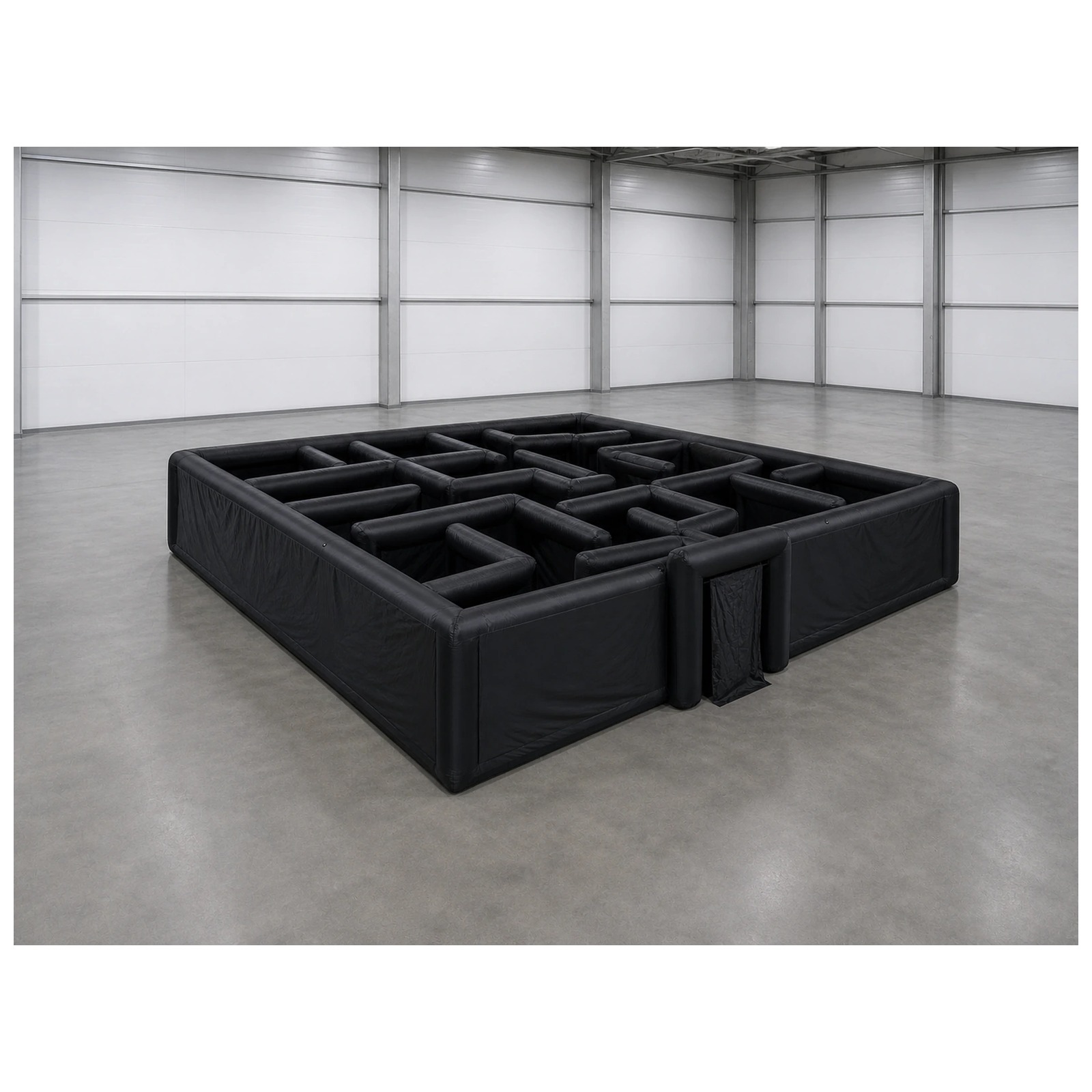 Party Games Kids Outdoor - Large Plain Black Inflatable Maze 12X12m