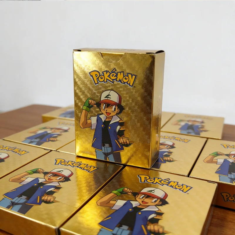Party Games Cards - 55PCS Pokemon Cards Vmax GX Gold