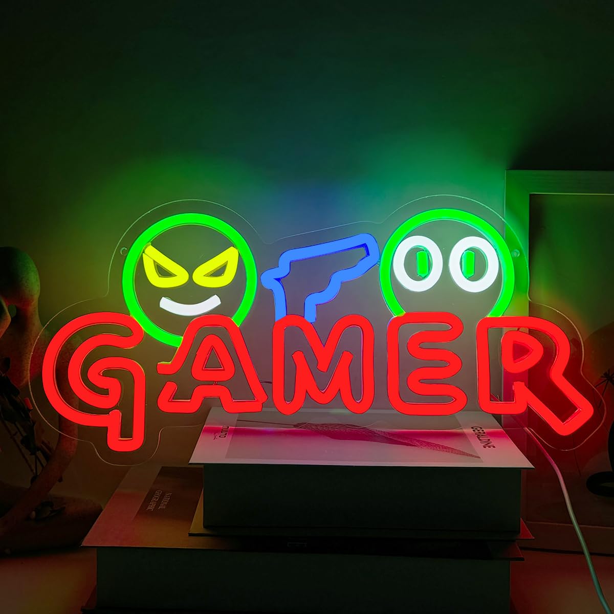 Gamer Neon Sign LED Wall Light - Party Games School 评论和价格