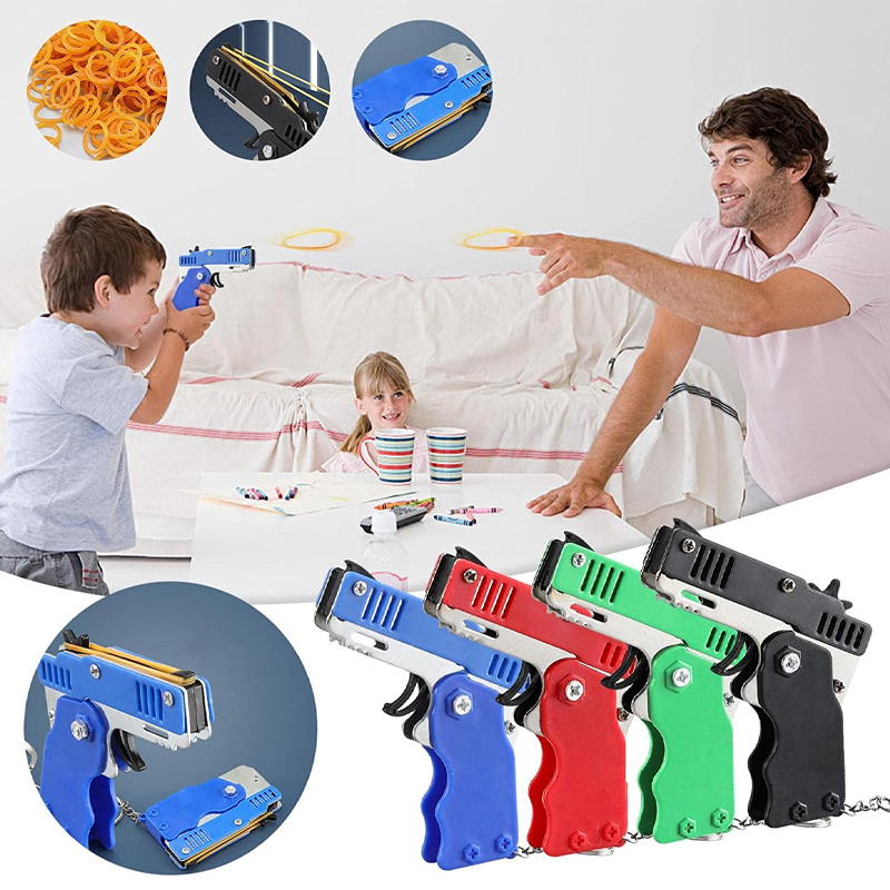 Mini Keychain Rubber Band Gun  - Party Games Kids Outdoor 评论和价格