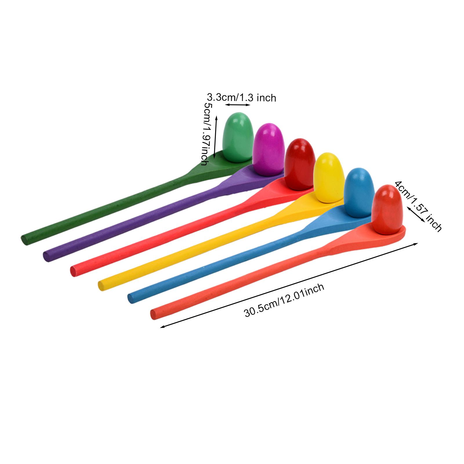 6 Pieces Egg Spoon Race Game H - Party Games Kids Outdoor 评论和价格