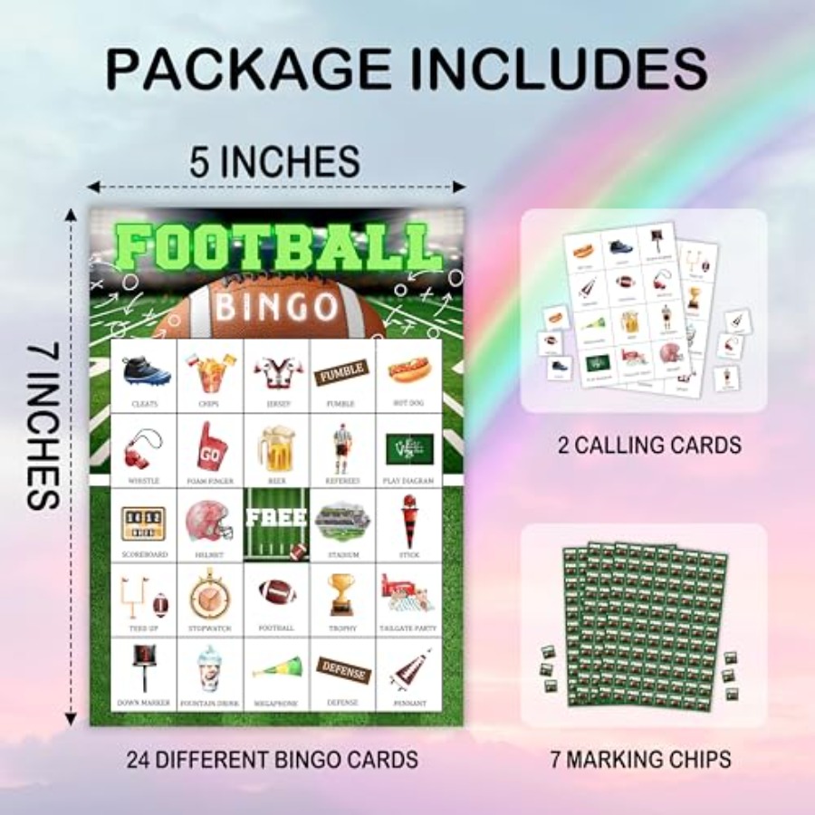 Football Party Bingo Game Card - Party Games For Adults Large Group 评论和价格